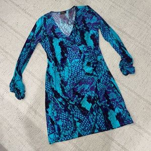 Hale Bob snakeskin print faux wrap dress
